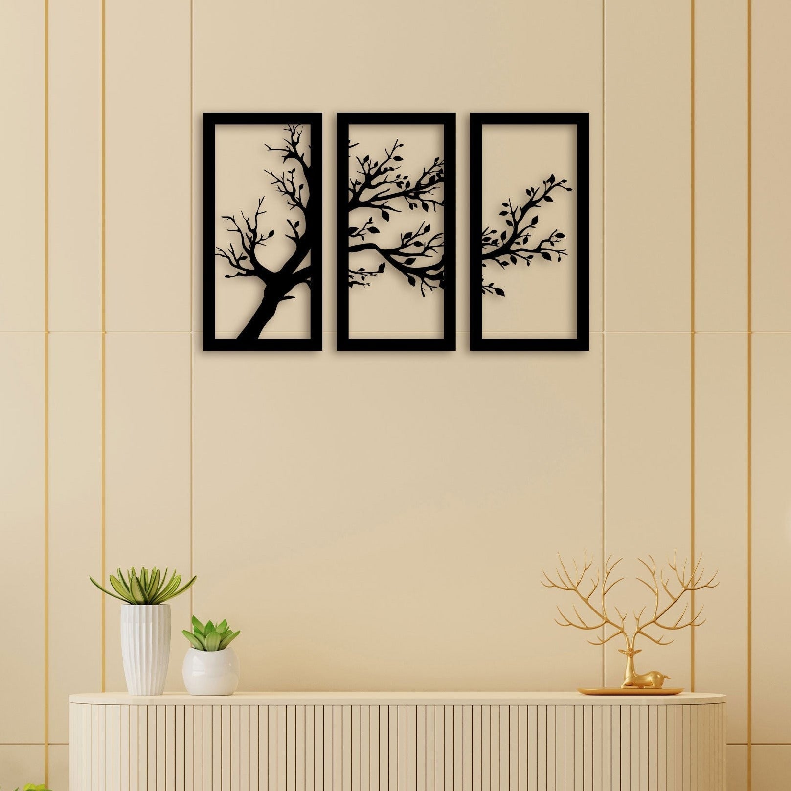 3 Piece Dried Tree Wall Art