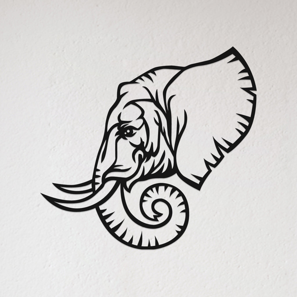 3D Look Elephant Face Wall Art