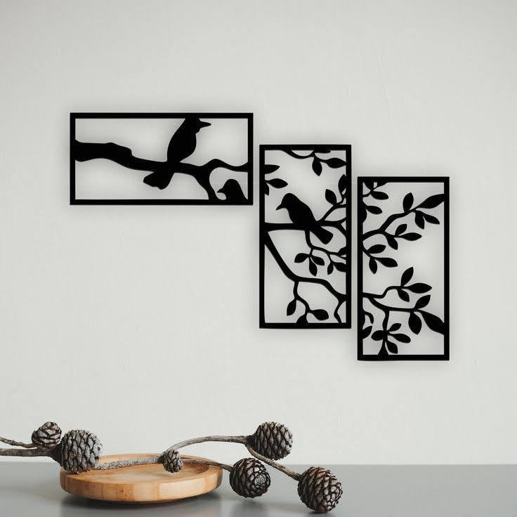 Birds On Branch 3 PCS Frame Wall Art