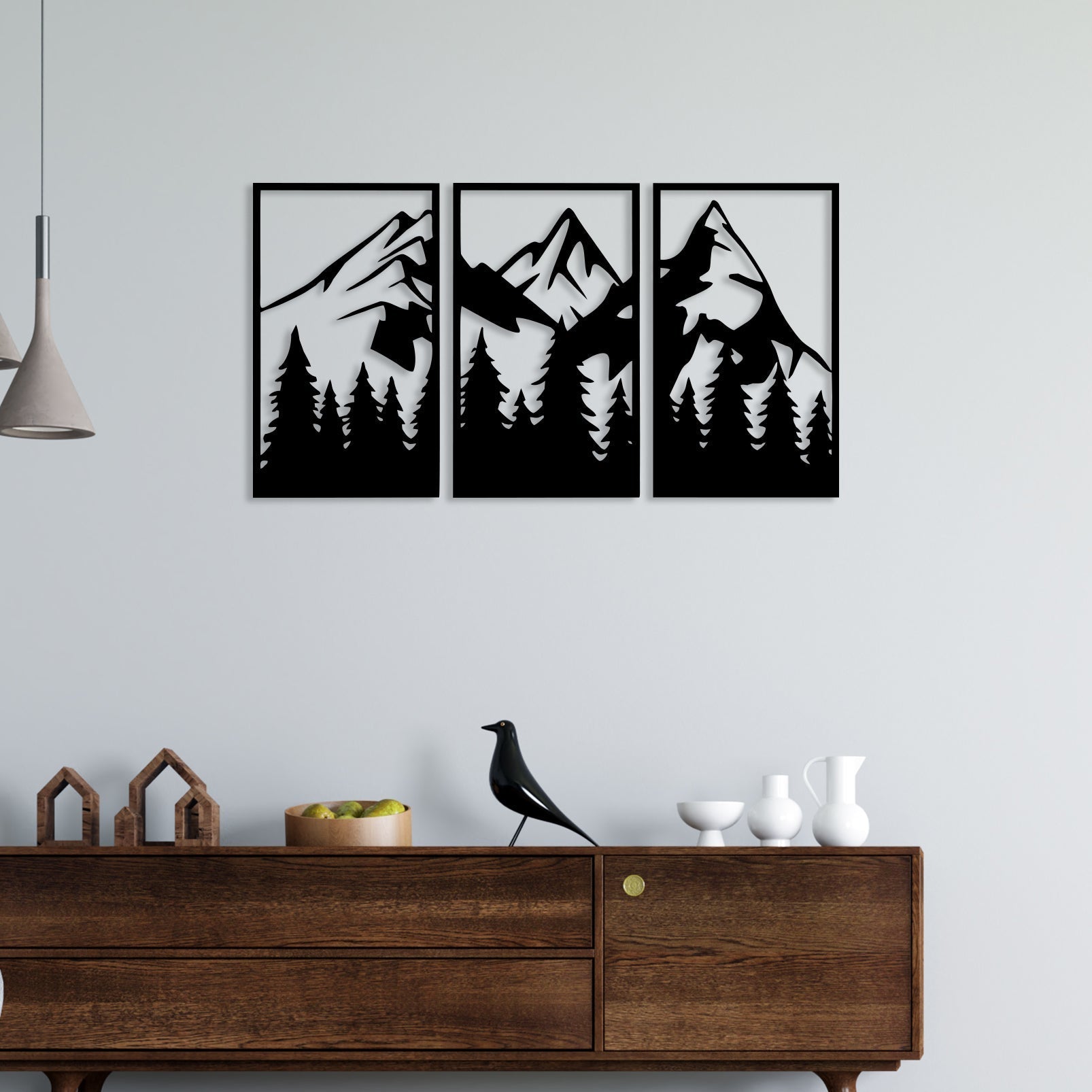 3 Piece Mountain Wall Art