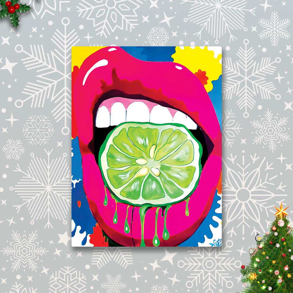 Drippy Lime Metal Poster