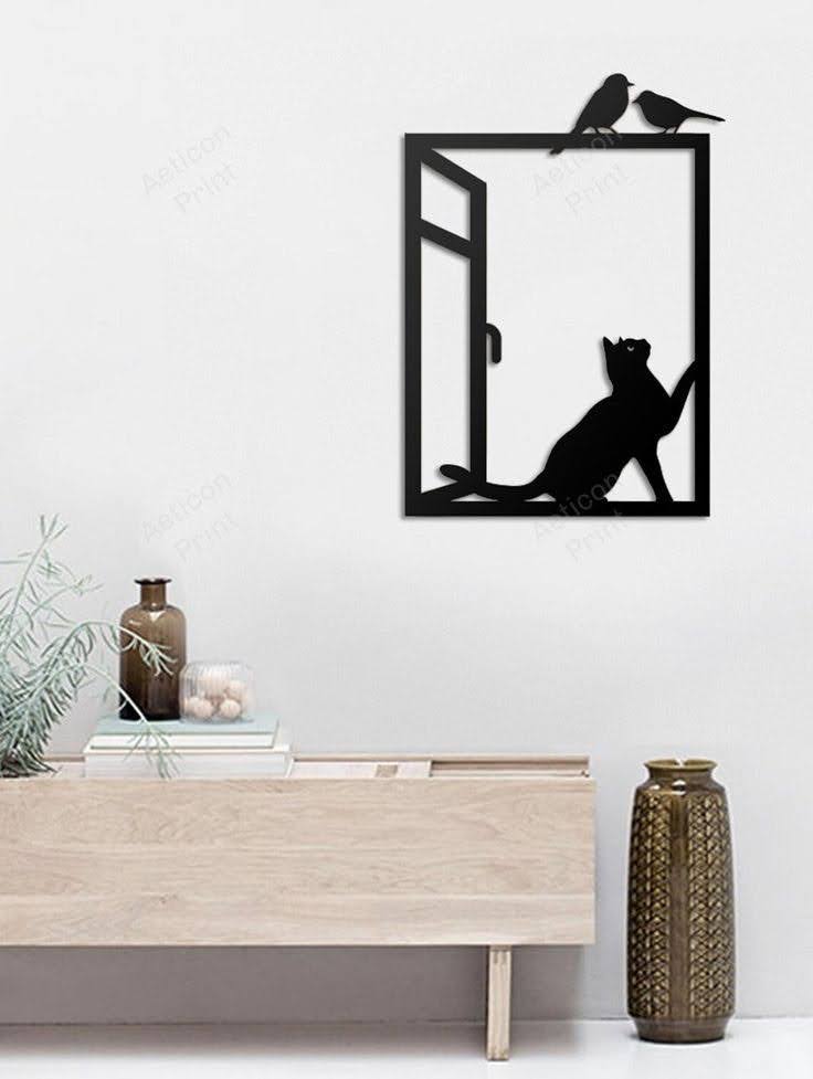 Cats And Birds Wall Art