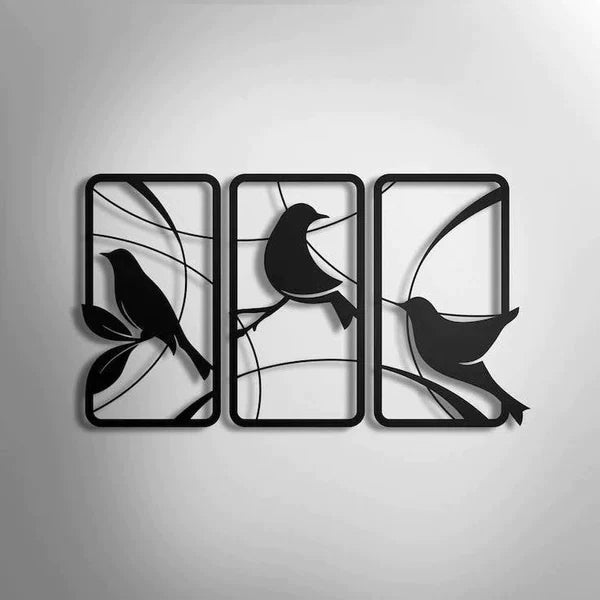 Birds of Paradise 3 Panels Wall Art