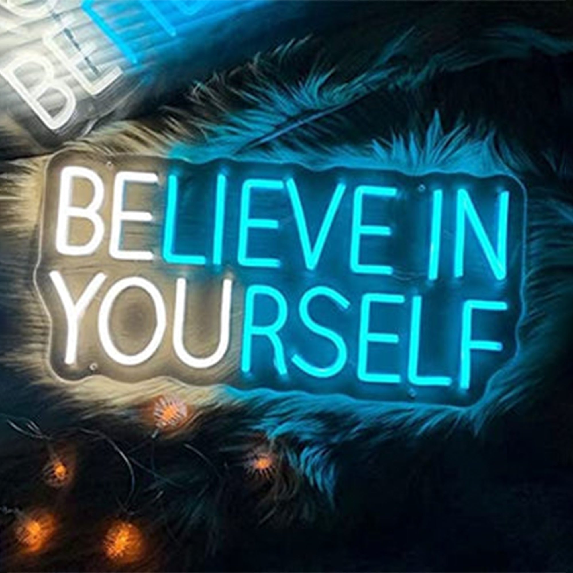 Warm White Believe in Yourself Neon Sign  Baby Shower-neonzastudio