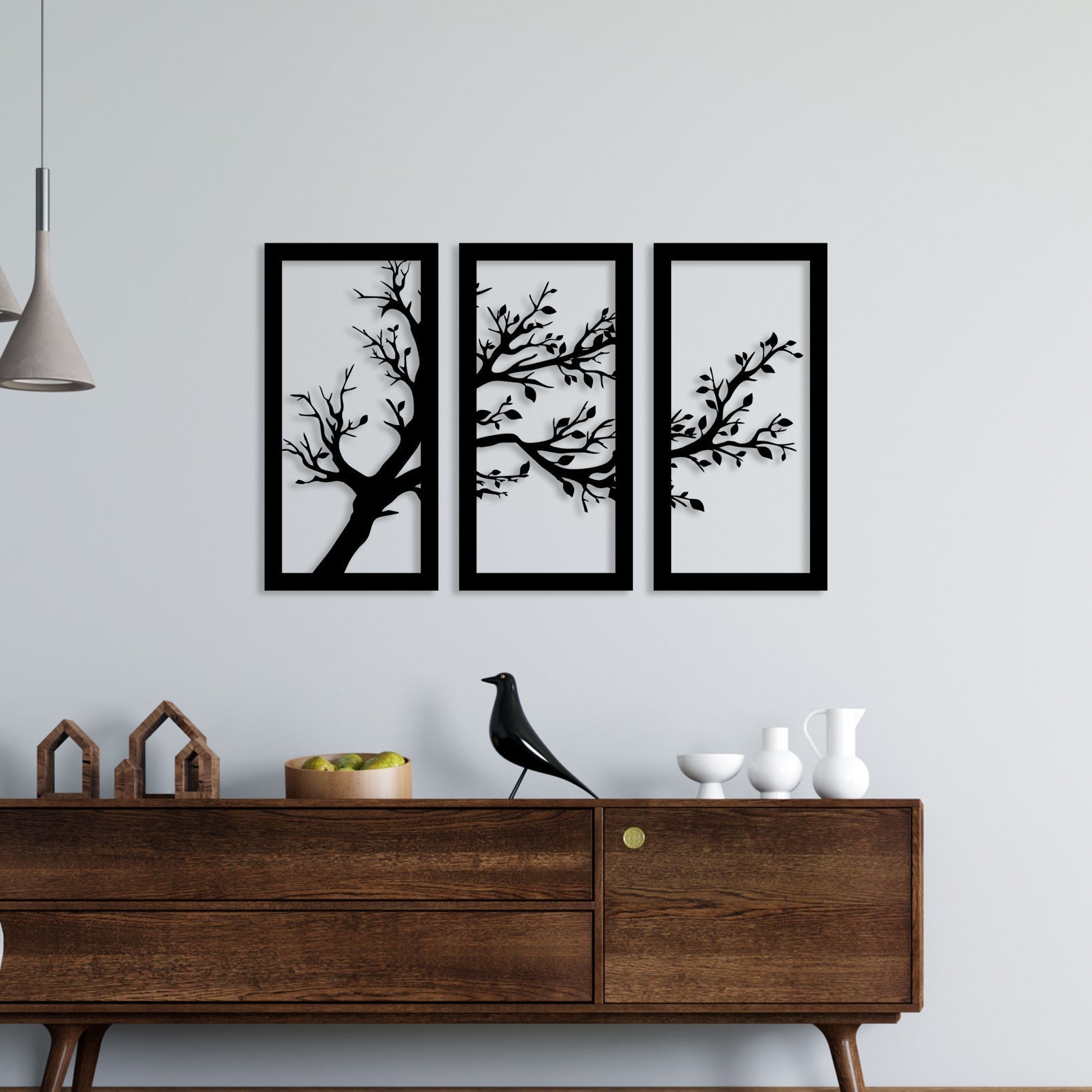 3 Piece Dried Tree Wall Art