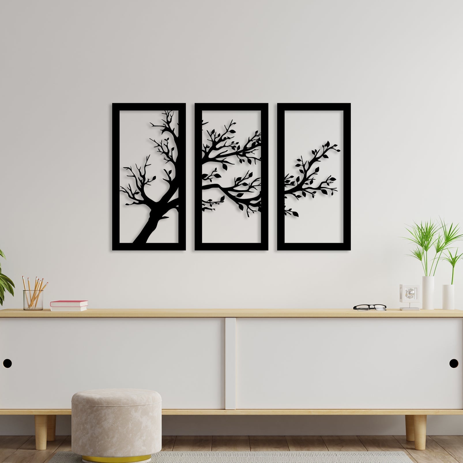 3 Piece Dried Tree Wall Art