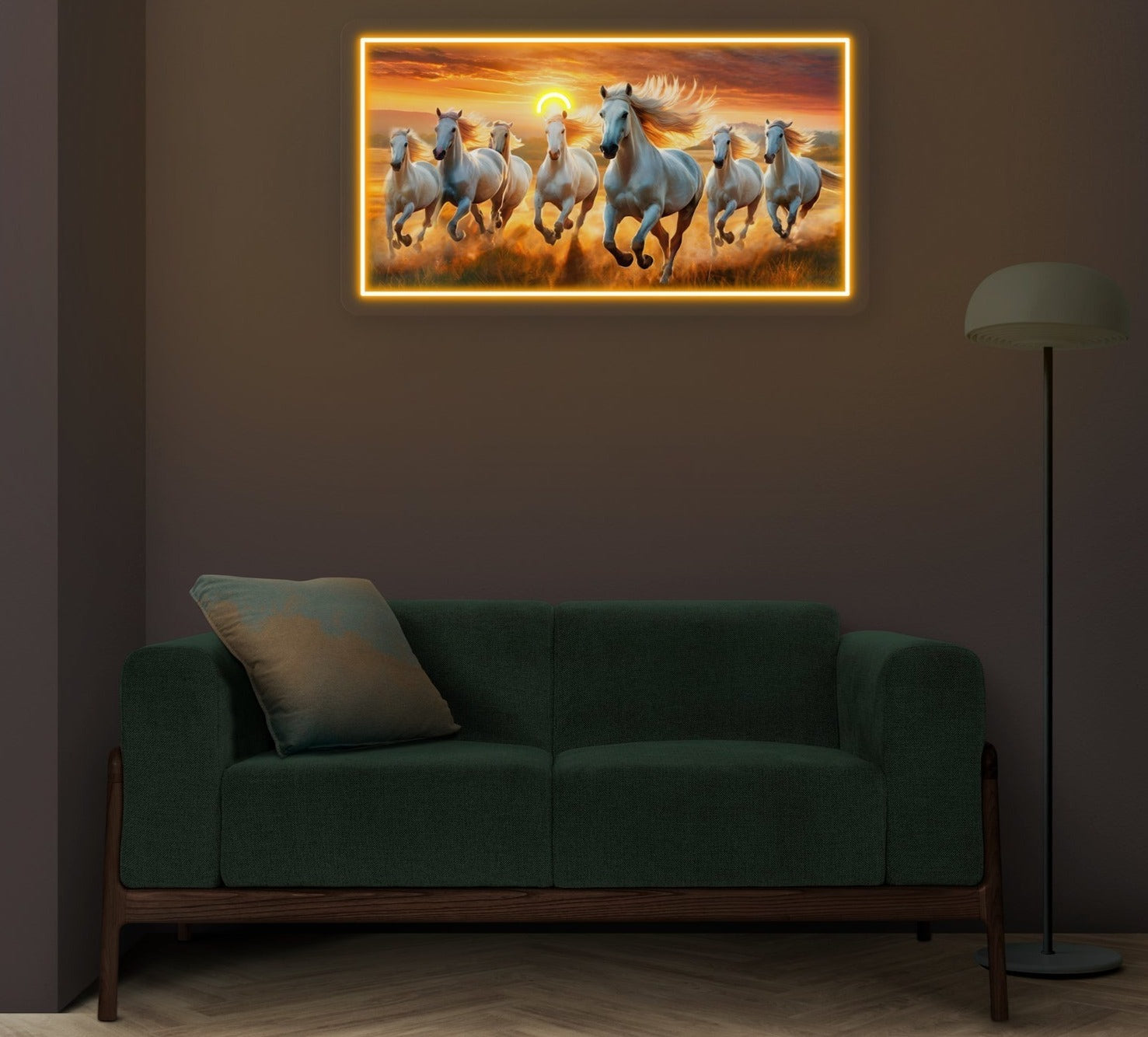 Seven Running Horse Neonsign Artwork