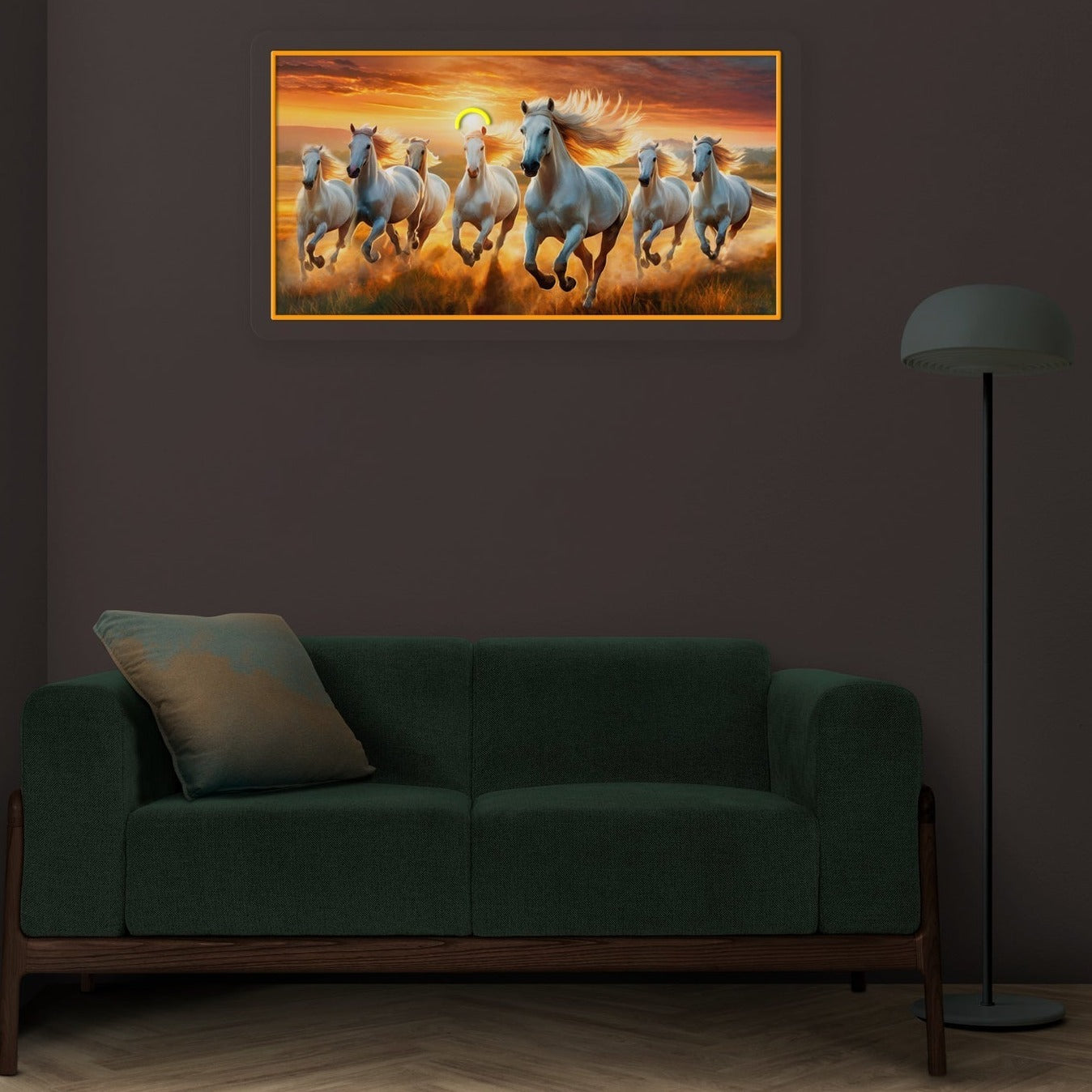 Seven Running Horse Neonsign Artwork