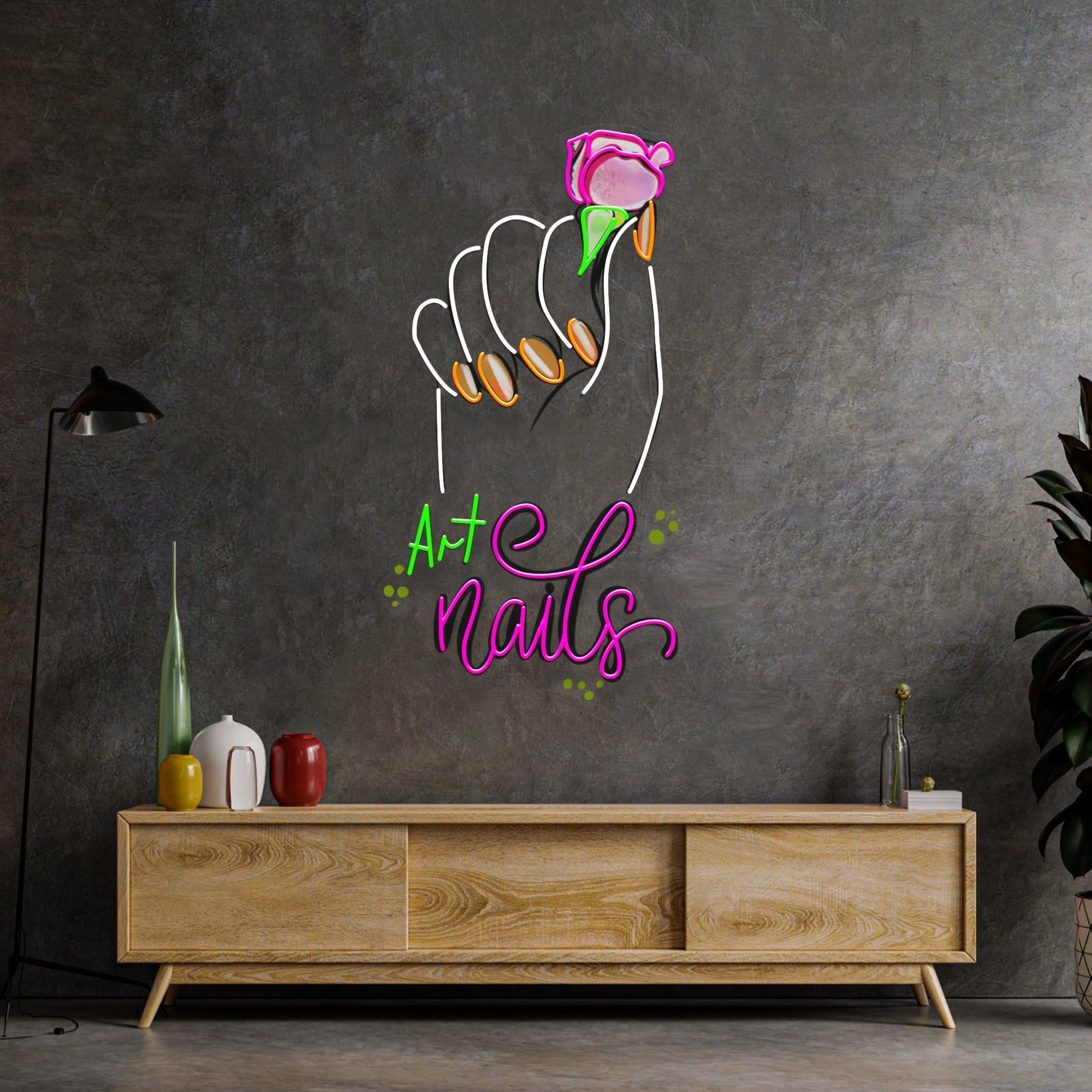 Art Nail LED Neon Sign Light Pop Art