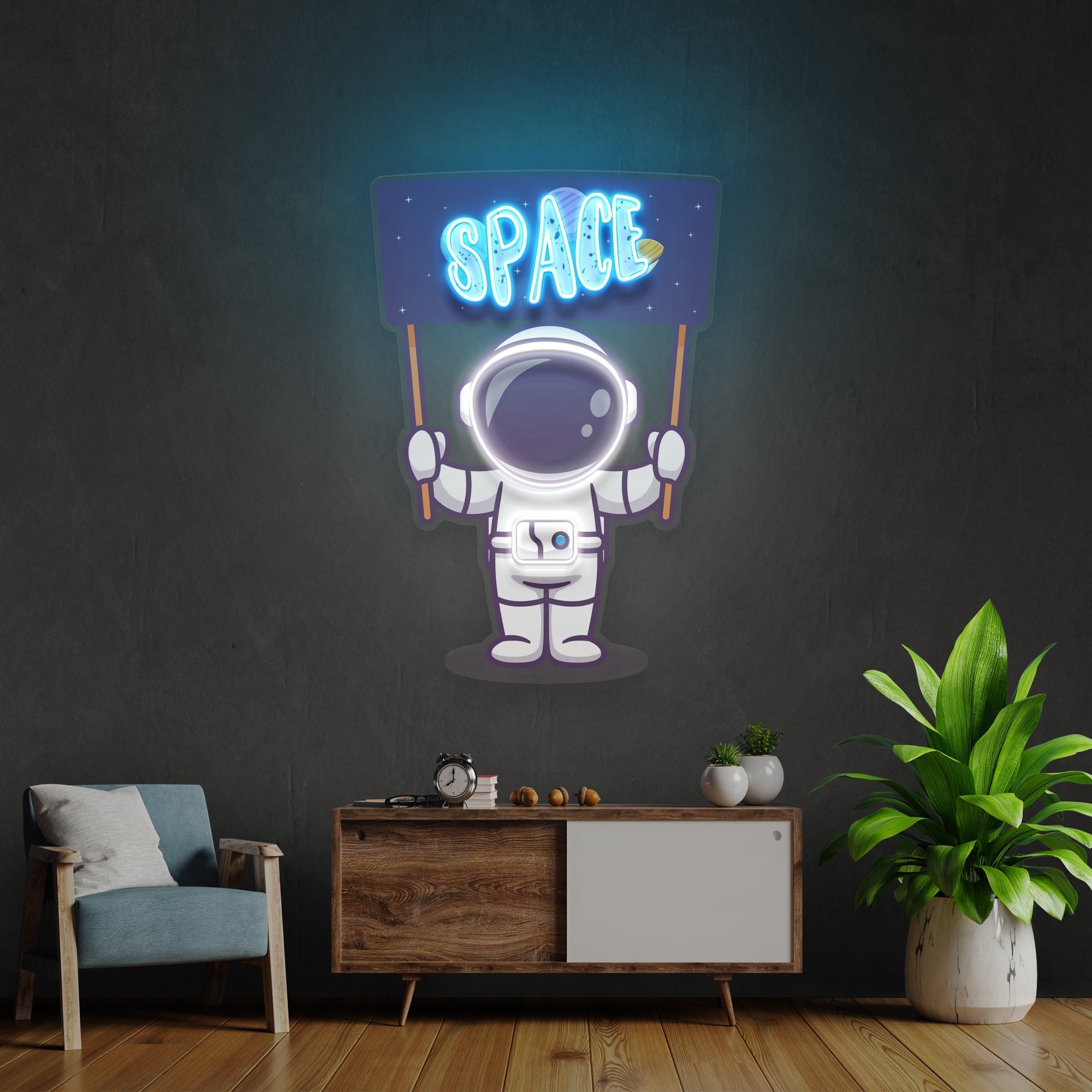 Astronaut Board Artwork Led Neon Sign Light