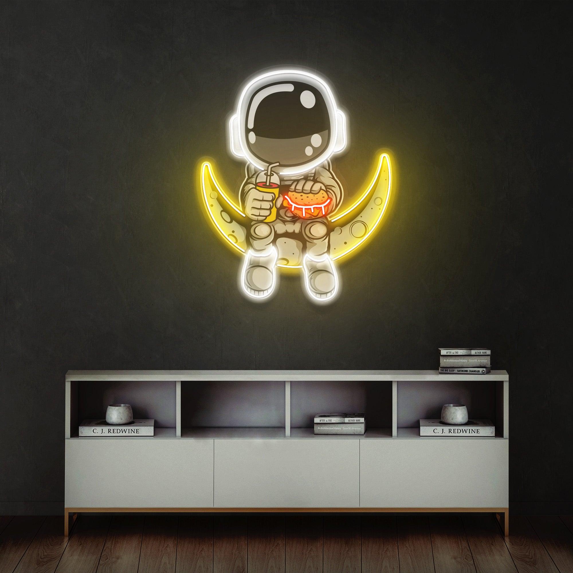 Astronaut Hamburger Led Neon Acrylic Artwork