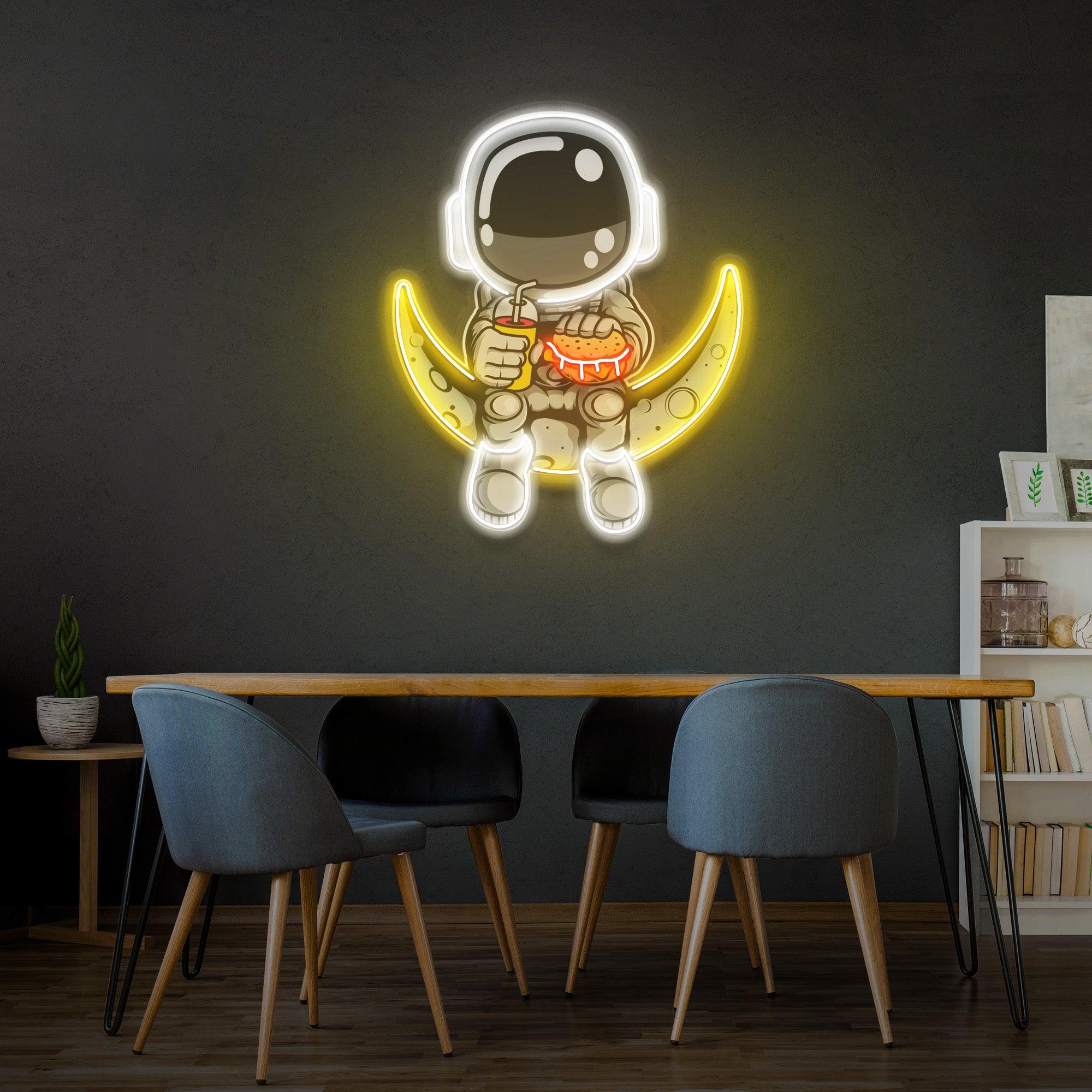 Astronaut Hamburger Led Neon Acrylic Artwork