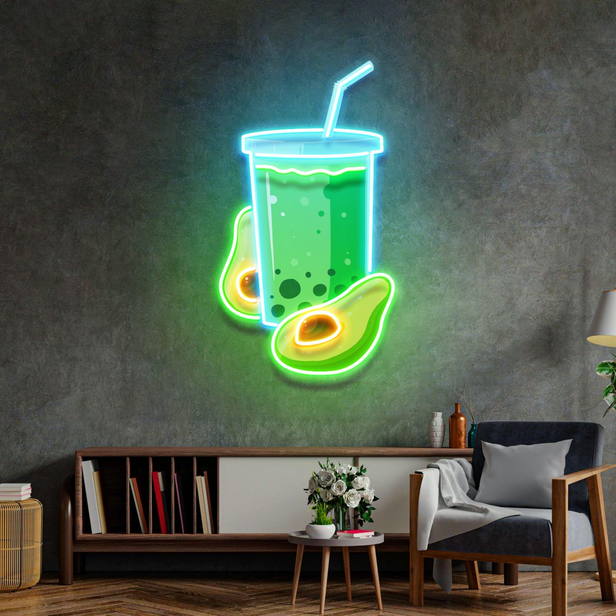 Avocado Smoothie Led Neon Acrylic Artwork