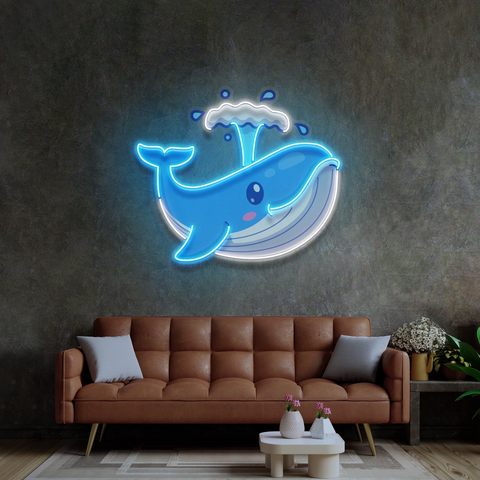 Baby Whale Spout LED Neon Sign Light Pop Art