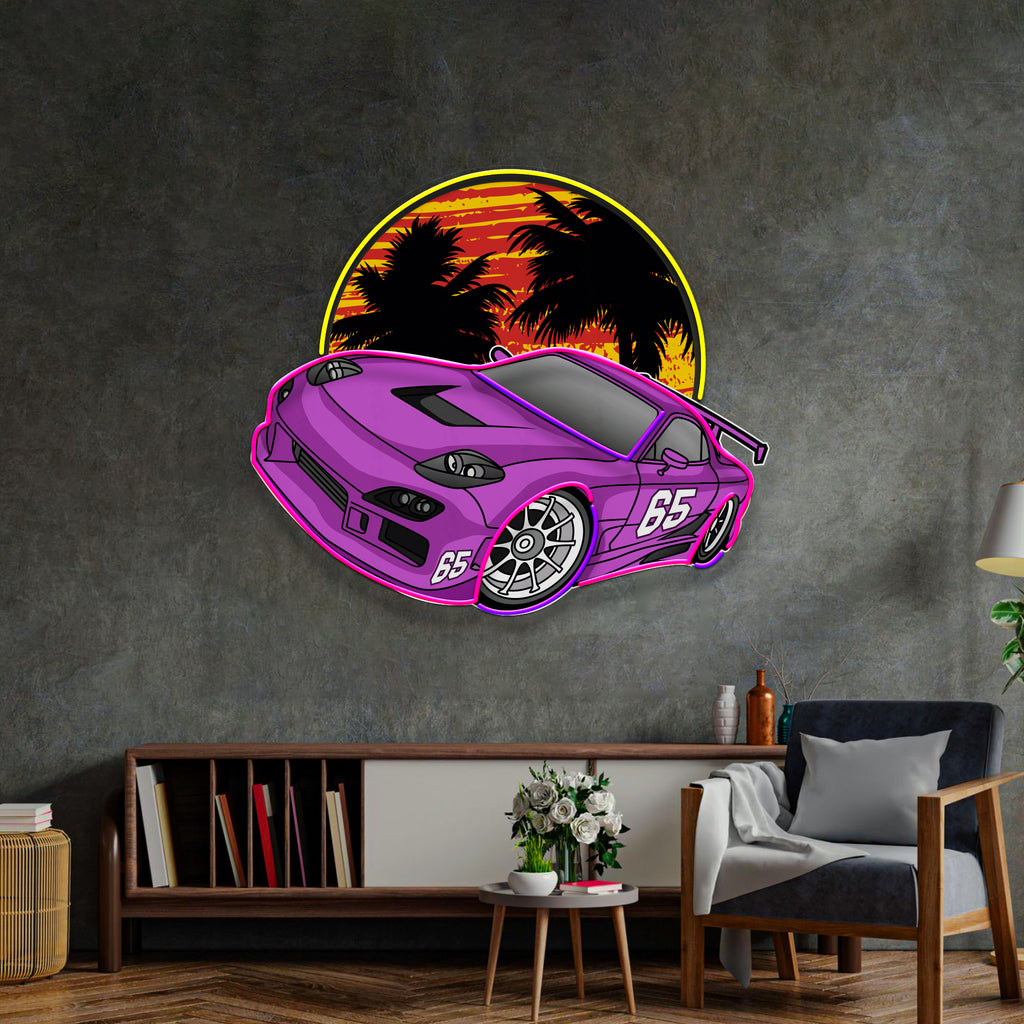 Beach Side Racing LED Neon Sign Light Pop Art