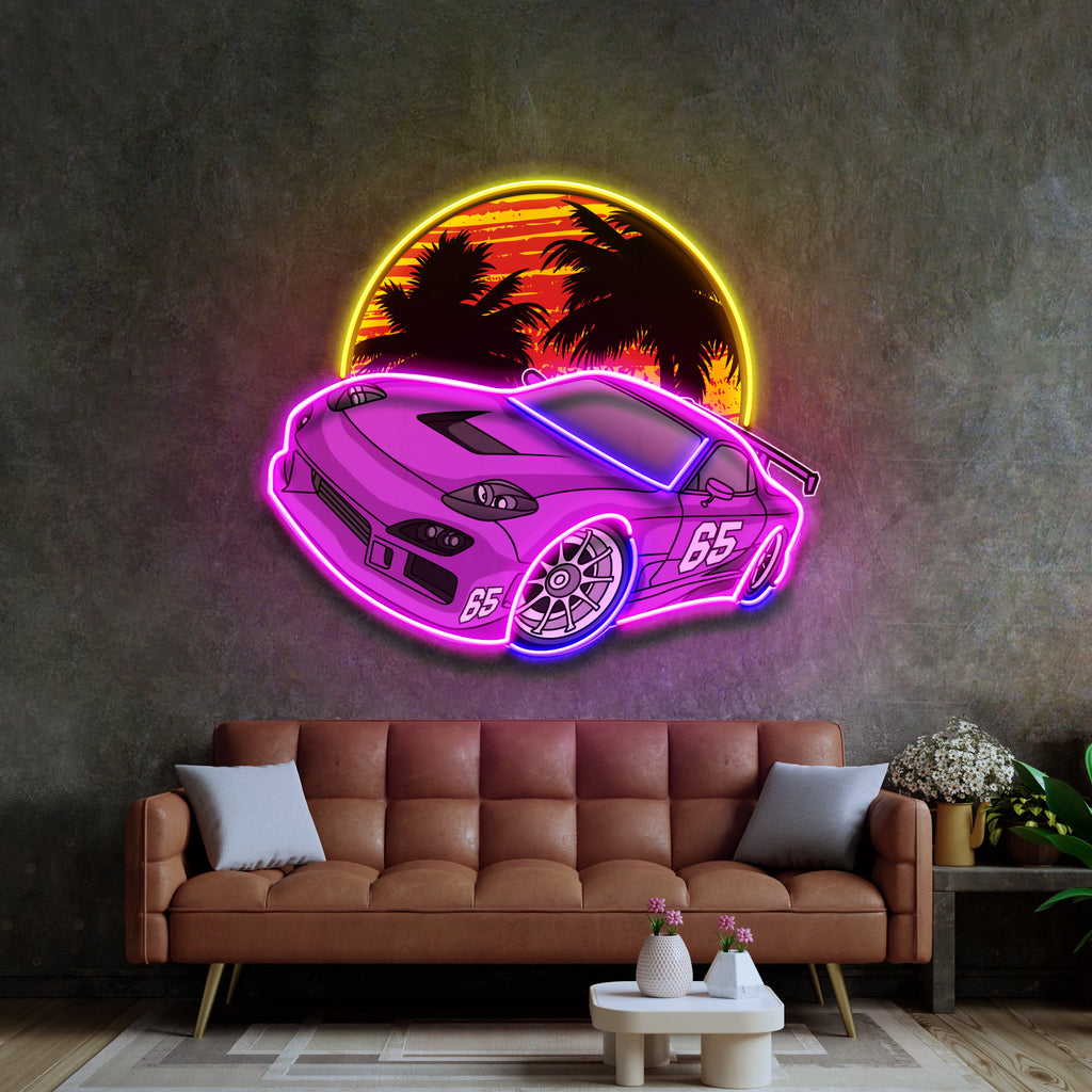 Beach Side Racing LED Neon Sign Light Pop Art