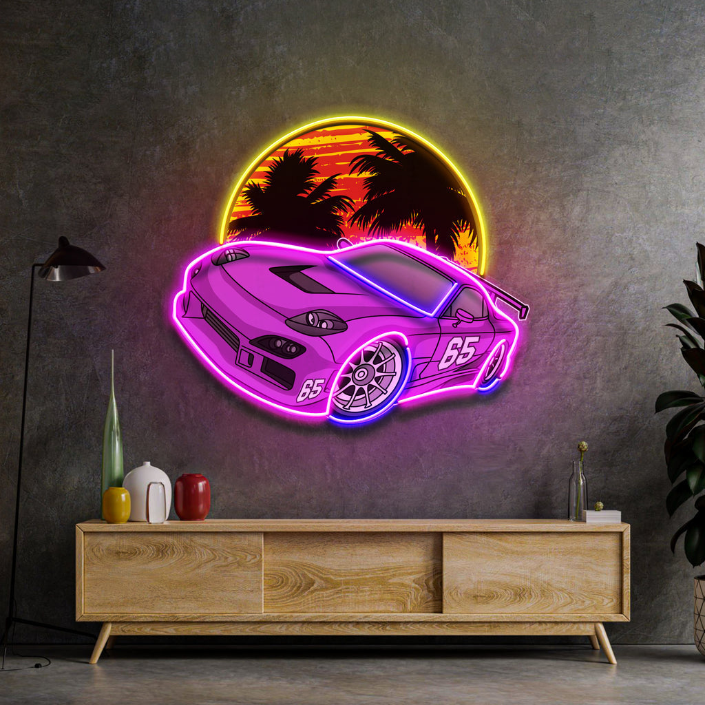 Beach Side Racing LED Neon Sign Light Pop Art