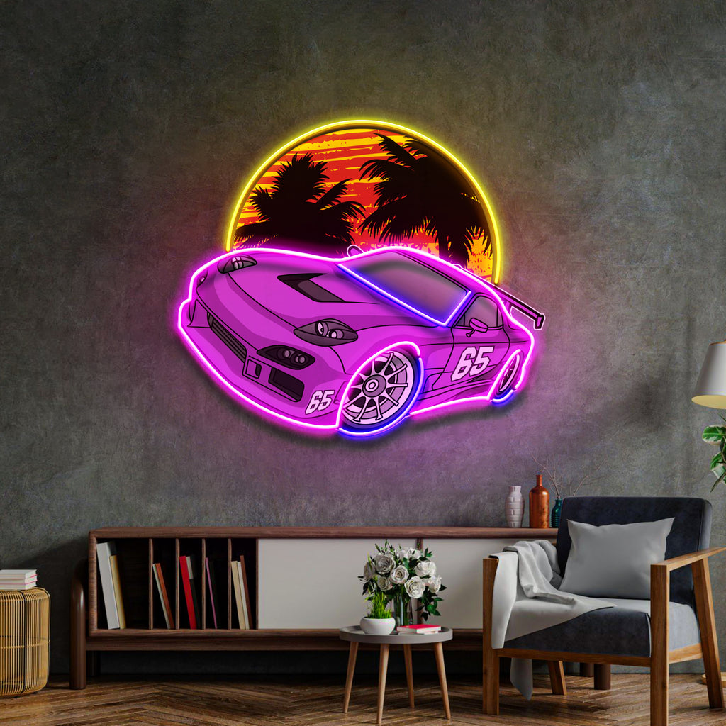 Beach Side Racing LED Neon Sign Light Pop Art