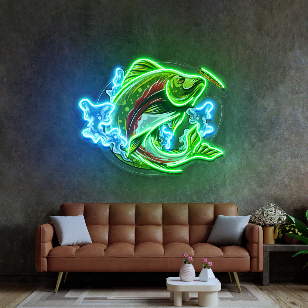 Big Wave Fishing LED Neon Sign Light Pop Art