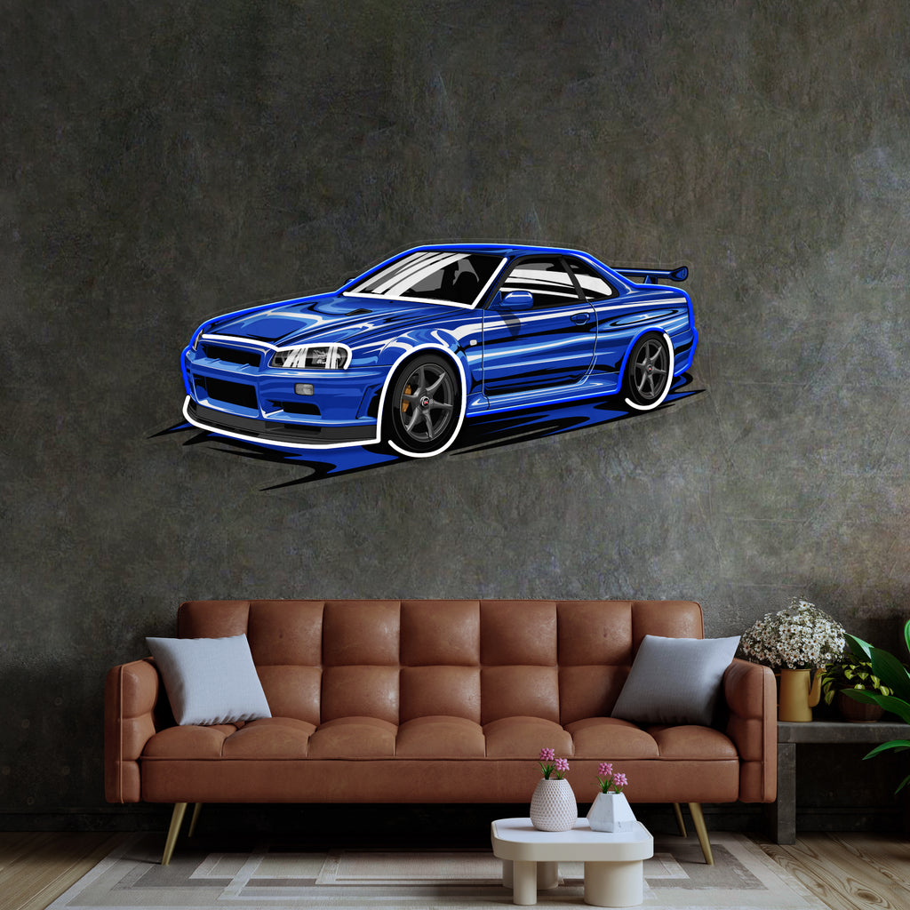 Blue Sport Car LED Neon Sign Light Pop Art