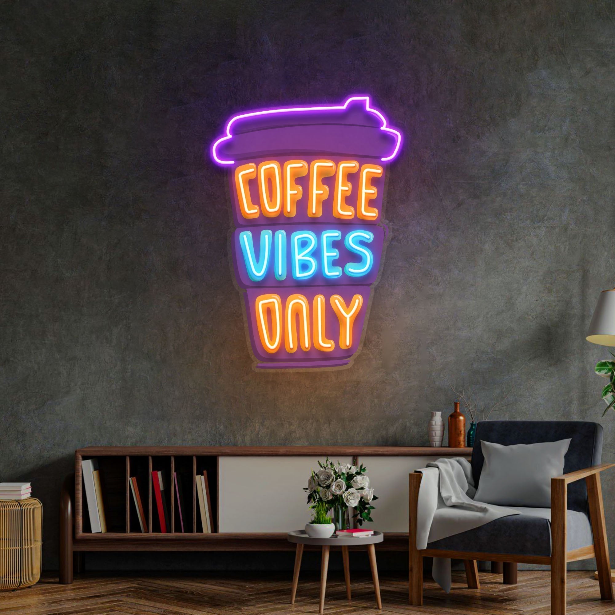 Coffee Vibes Only LED Neon Sign Light Pop Art