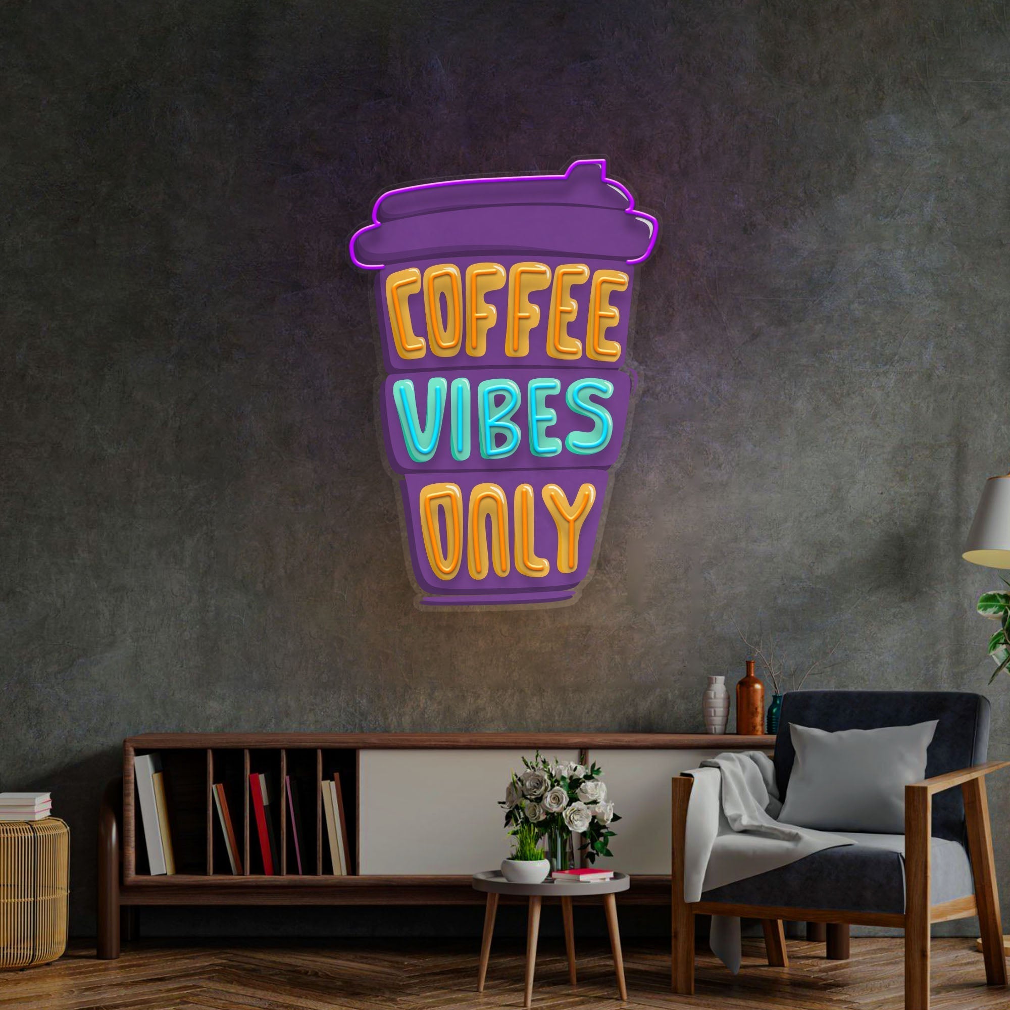 Coffee Vibes Only LED Neon Sign Light Pop Art