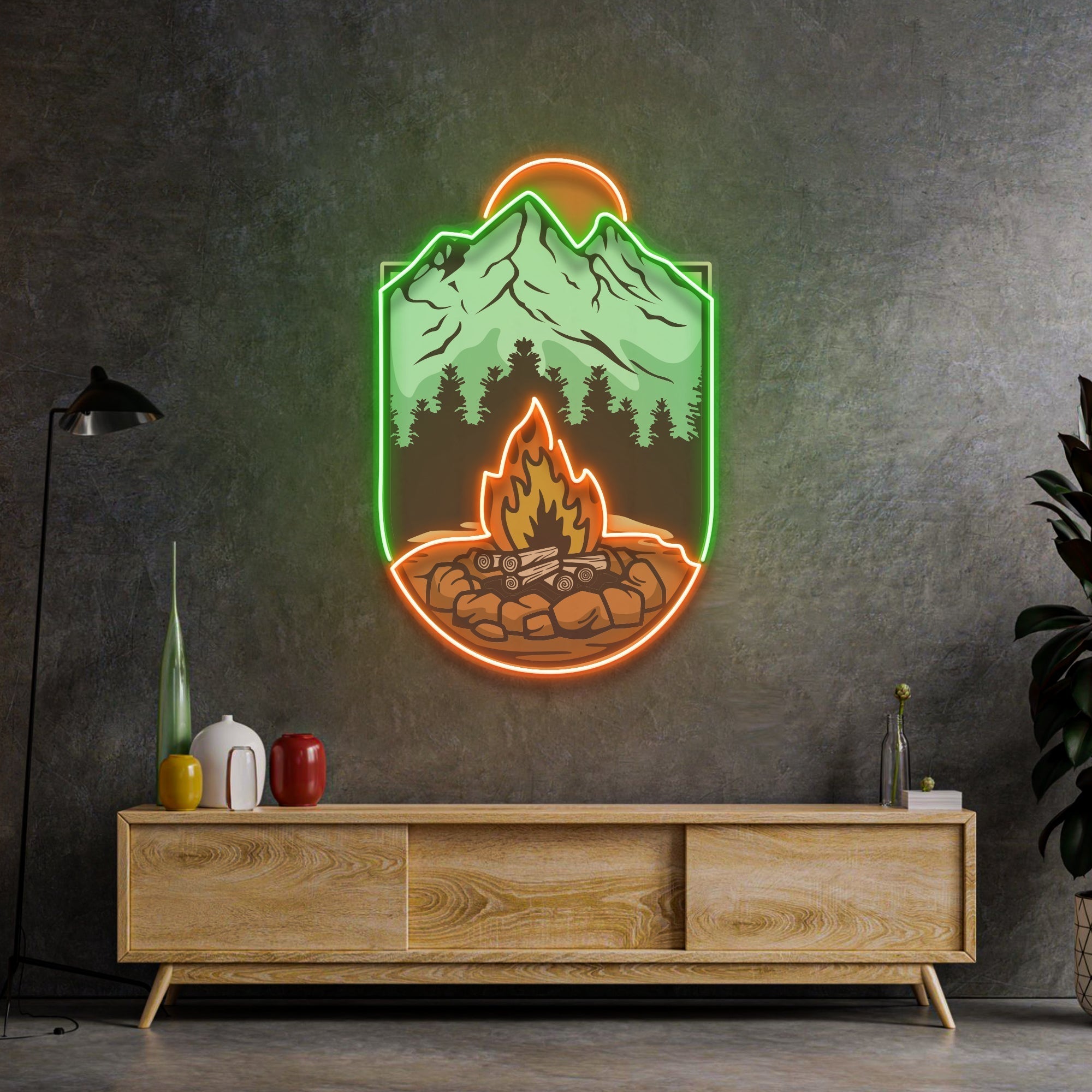 Campfire LED Neon Sign Light Pop Art