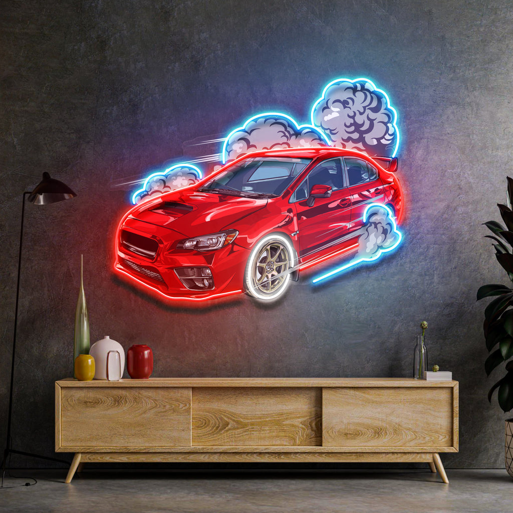 Car Fire LED Neon Sign Light Pop Art