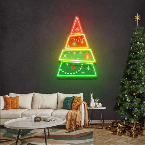 Christmas Tree Pyramid Led Neon Sign Light