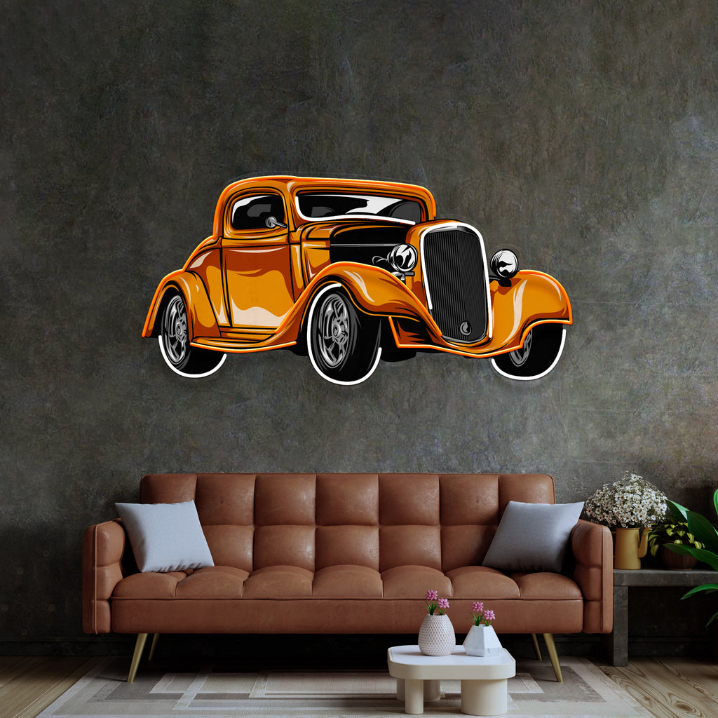 Classic Car On Colid Color LED Neon Sign Light Pop Art