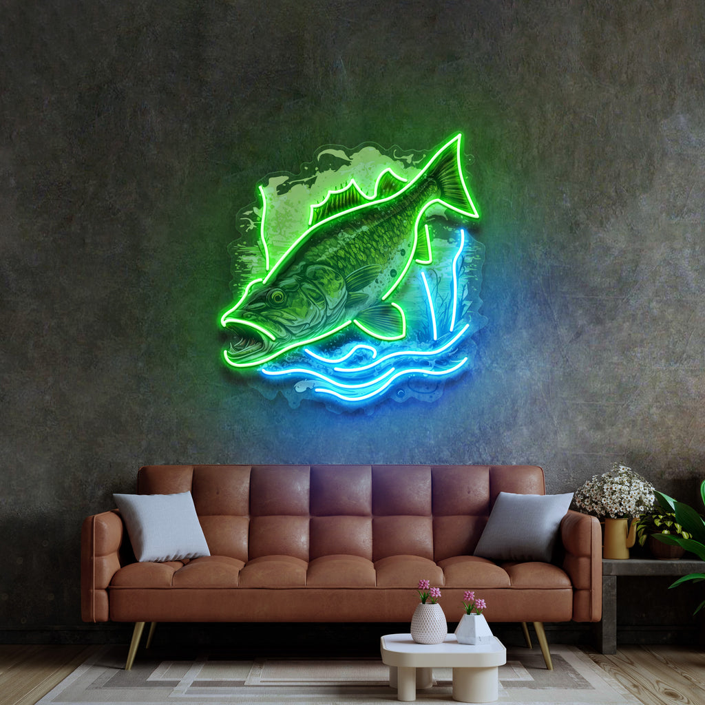 Cold Fishing Frame LED Neon Sign Light Pop Art