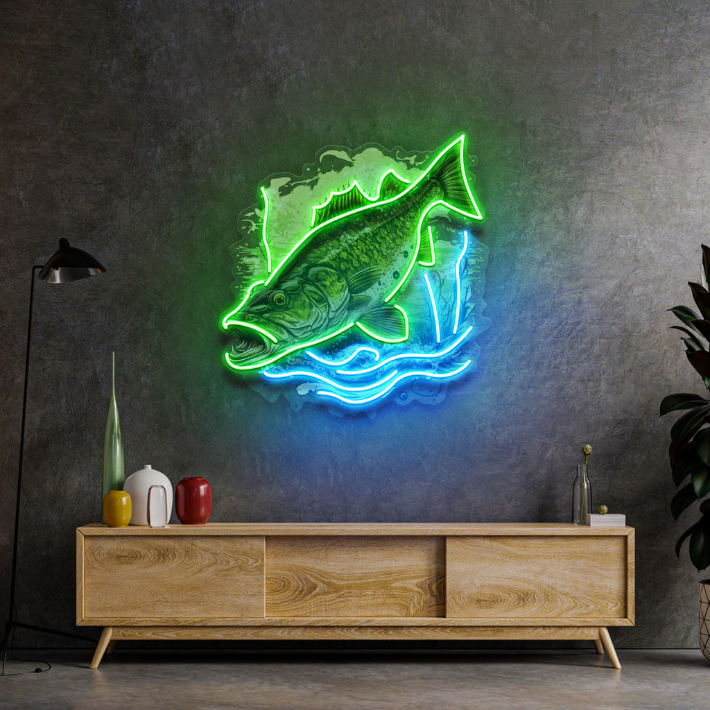 Cold Fishing Frame LED Neon Sign Light Pop Art