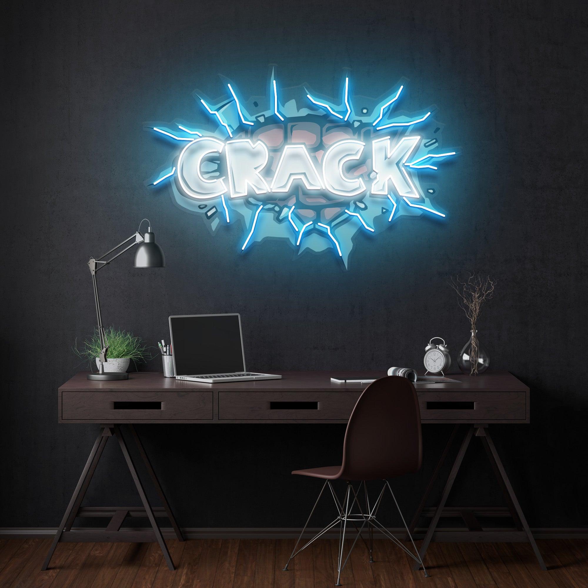 Crack Led Neon Acrylic Artwork