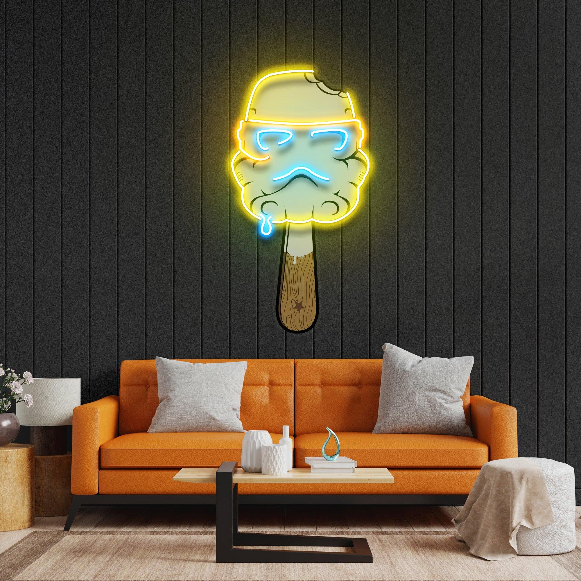 Cream Led Neon Acrylic Artwork