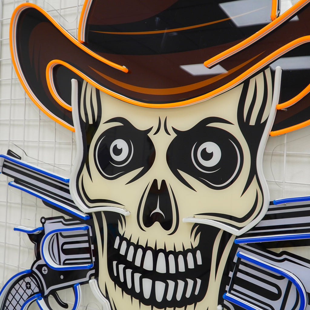 Skull In Cowboy Hat LED Neon Sign Light Pop Art