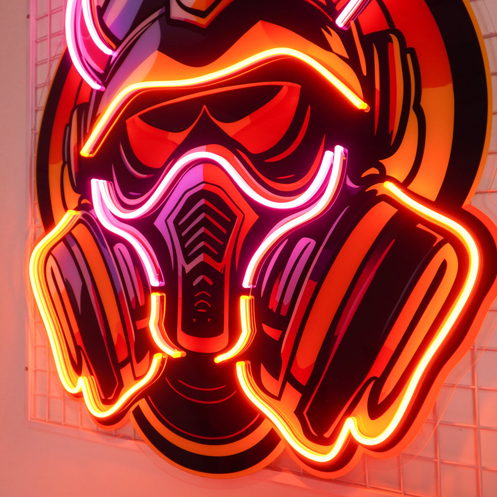 Gas Mask Esport LED Neon Sign Light Pop Art