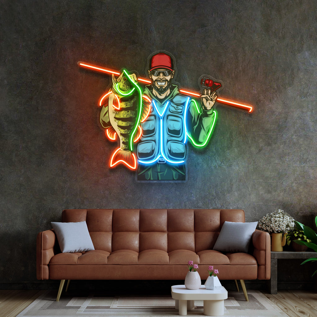 Fishing Is Fun LED Neon Sign Light Pop Art