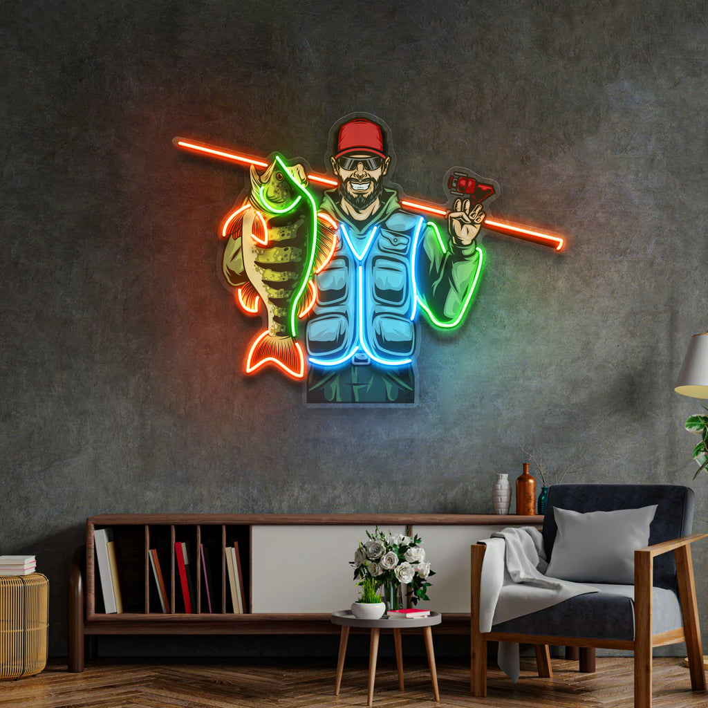 Fishing Is Fun LED Neon Sign Light Pop Art