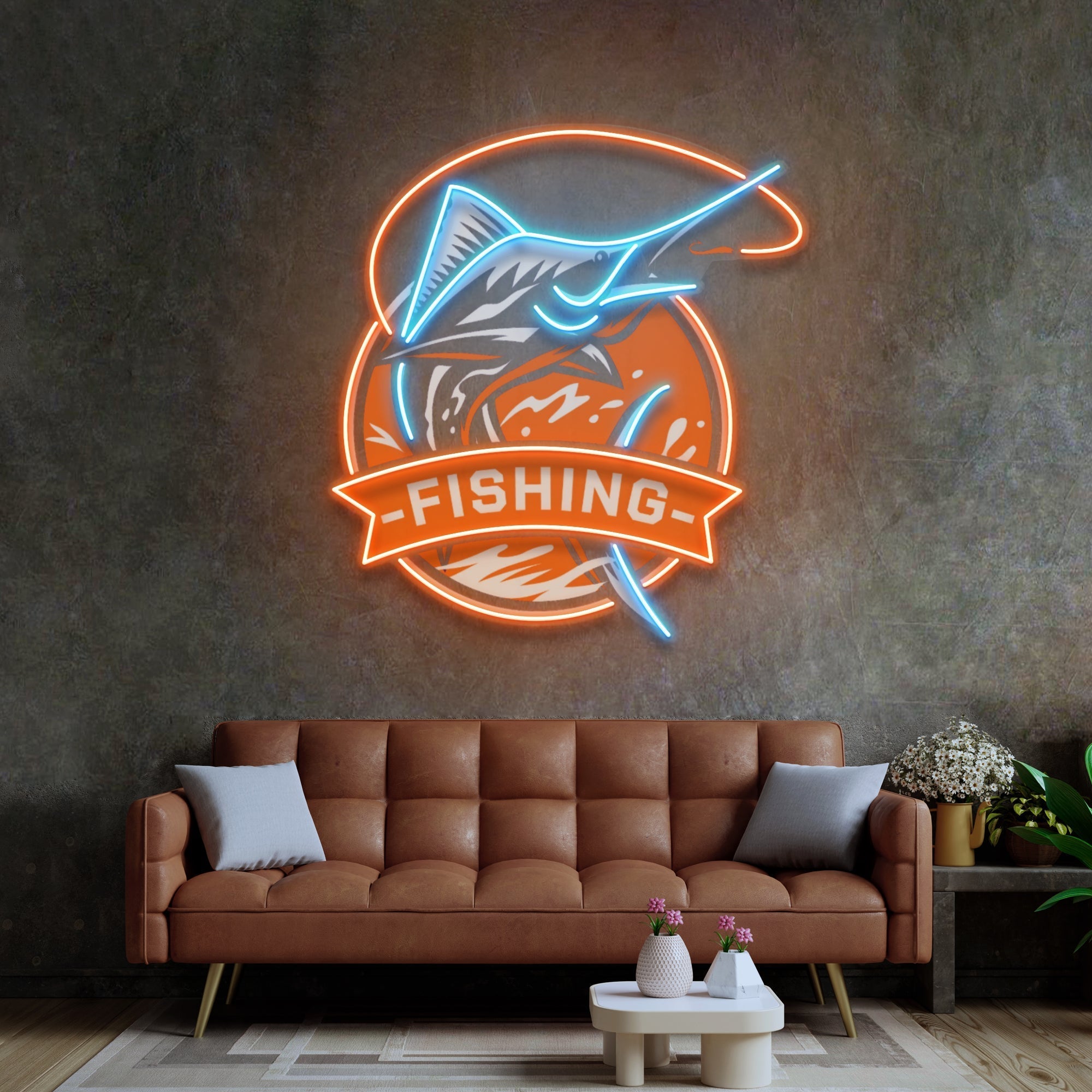 Fishing Logo LED Neon Sign Light Pop Art