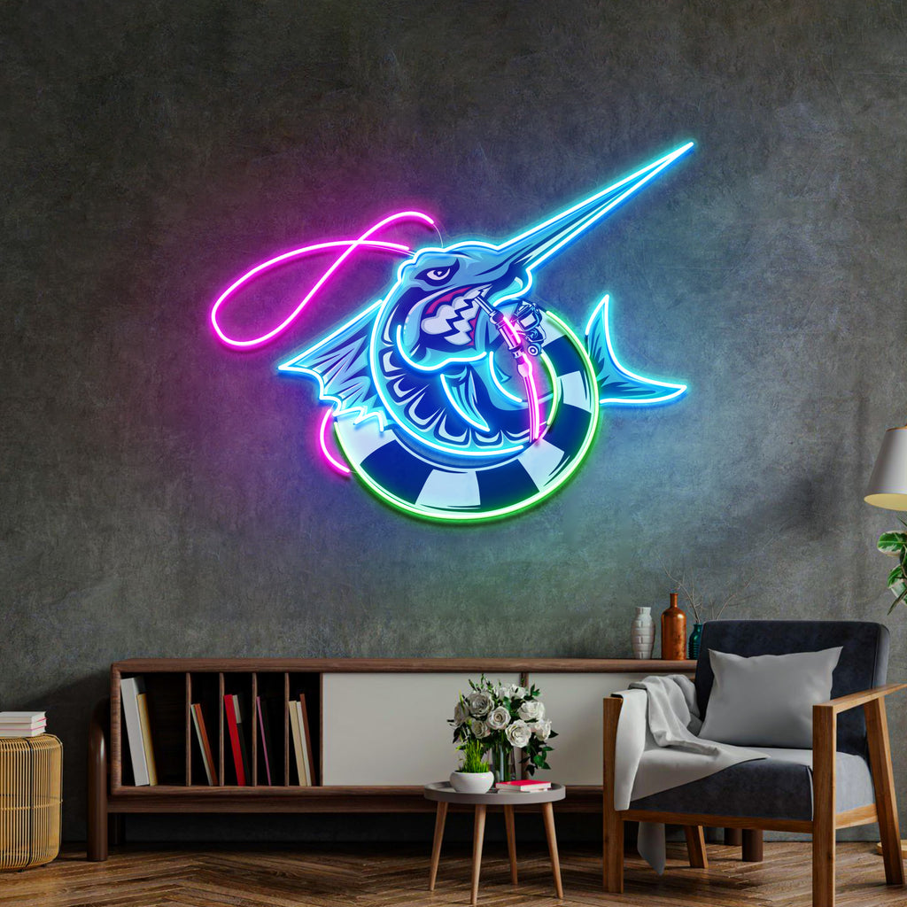 Float Fishing LED Neon Sign Light Pop Art