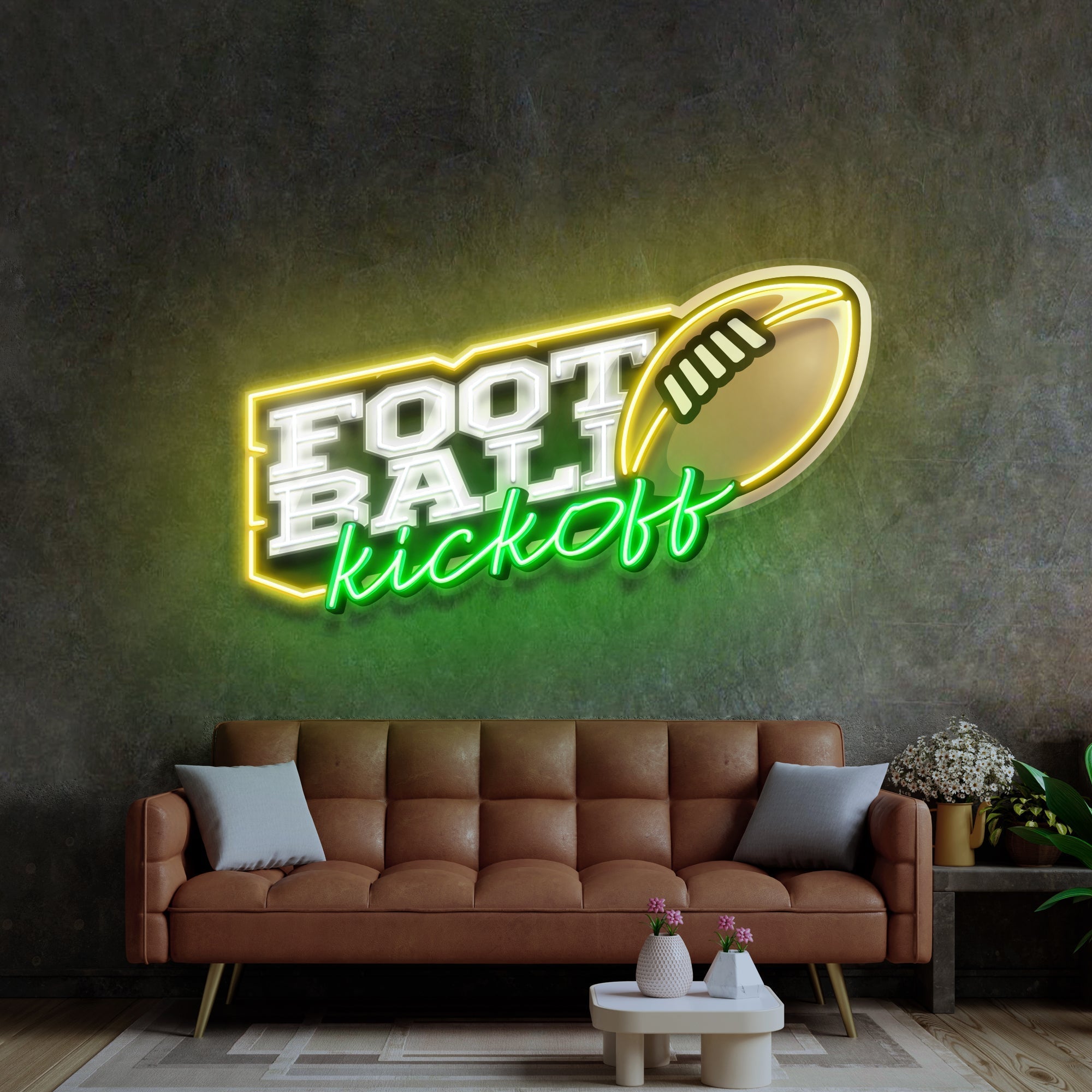 Football Kickoff Led Neon Acrylic Artwork