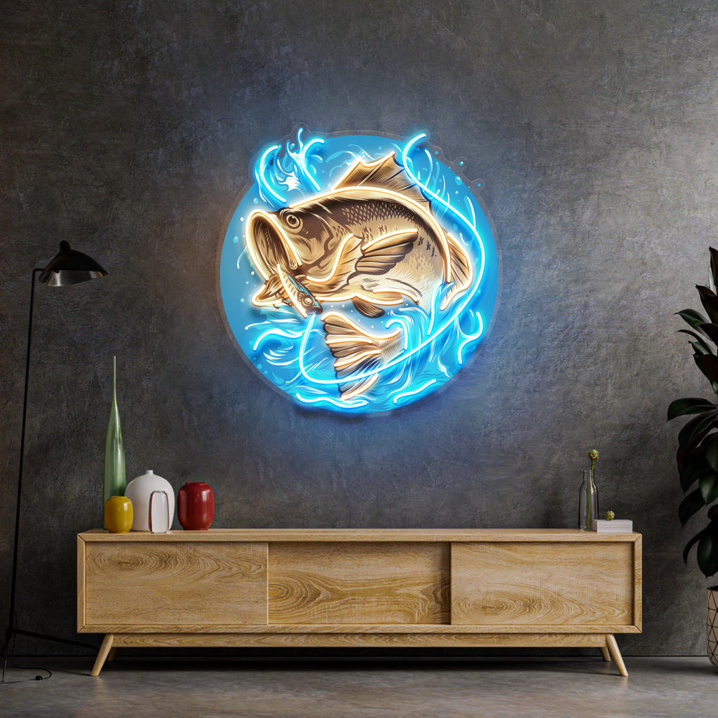 Glow Fishing LED Neon Sign Light Pop Art