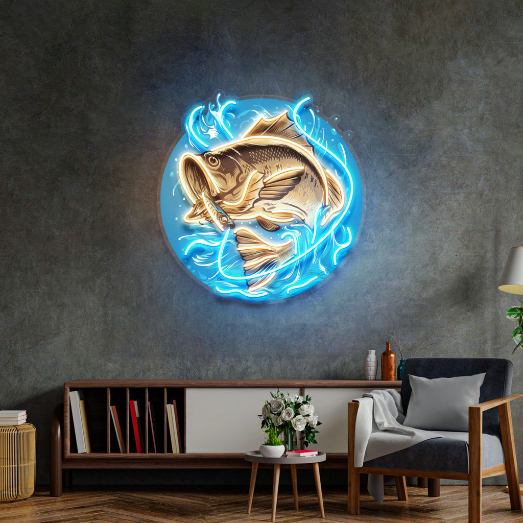 Glow Fishing LED Neon Sign Light Pop Art