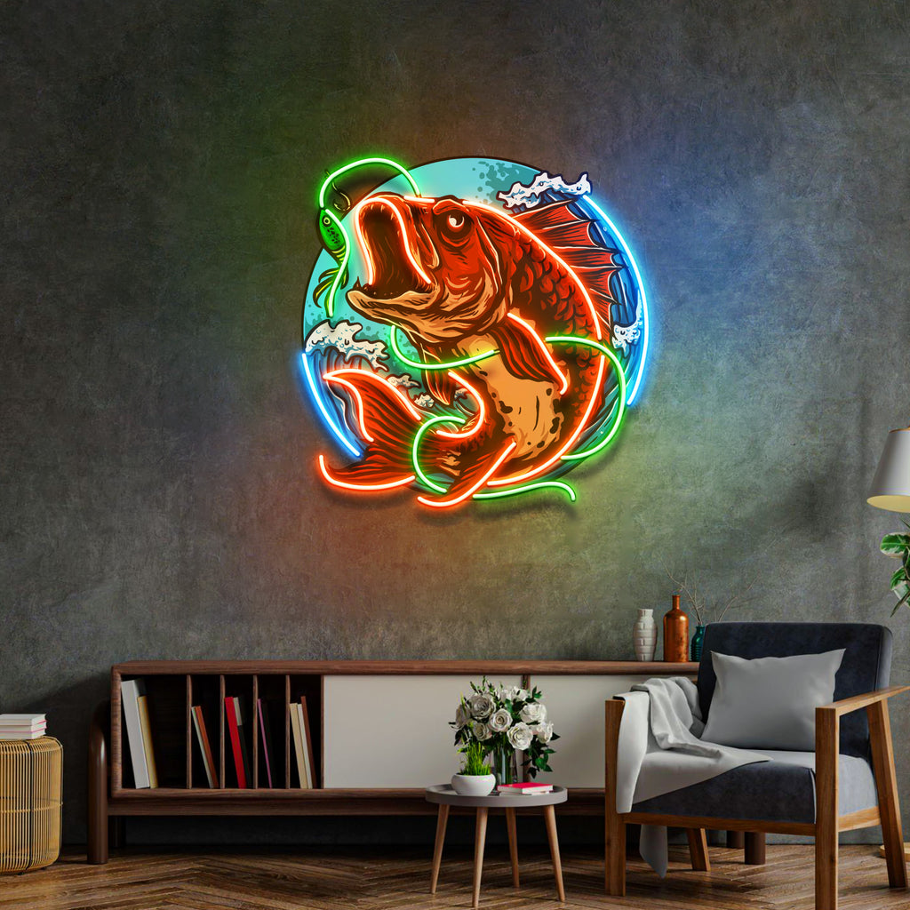 Good Bait Fish LED Neon Sign Light Pop Art