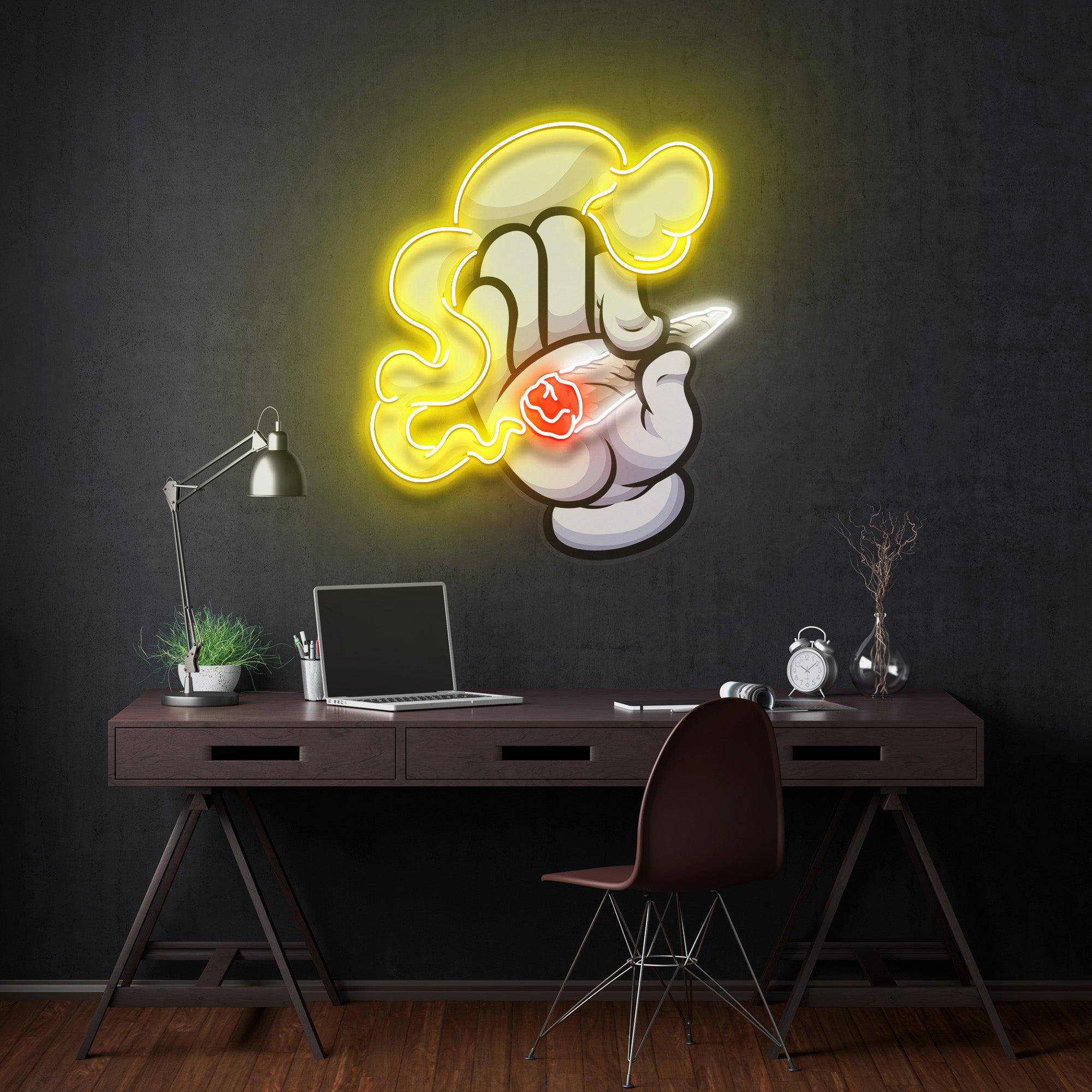 Hand Smoker Led Neon Acrylic Artwork