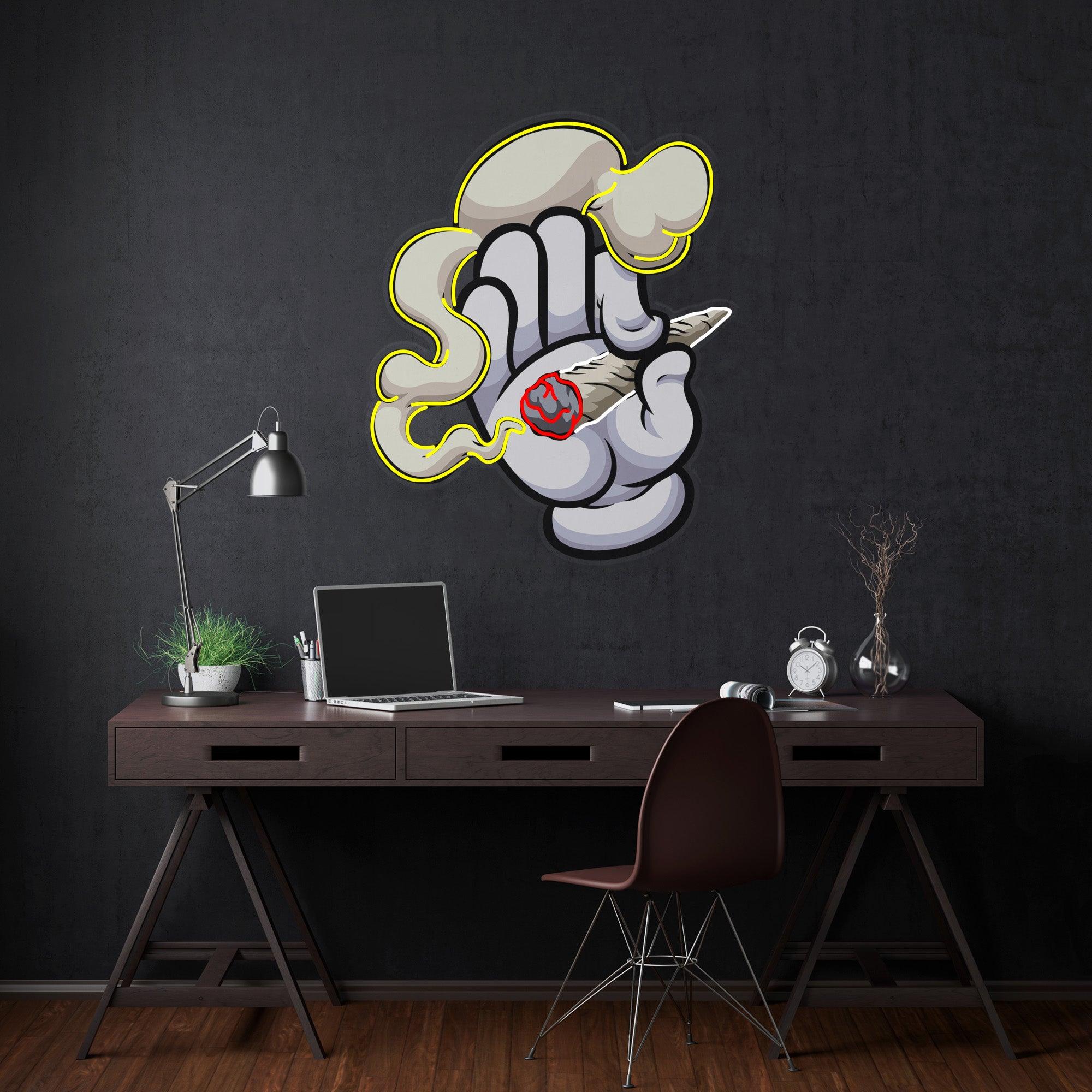 Hand Smoker Led Neon Acrylic Artwork