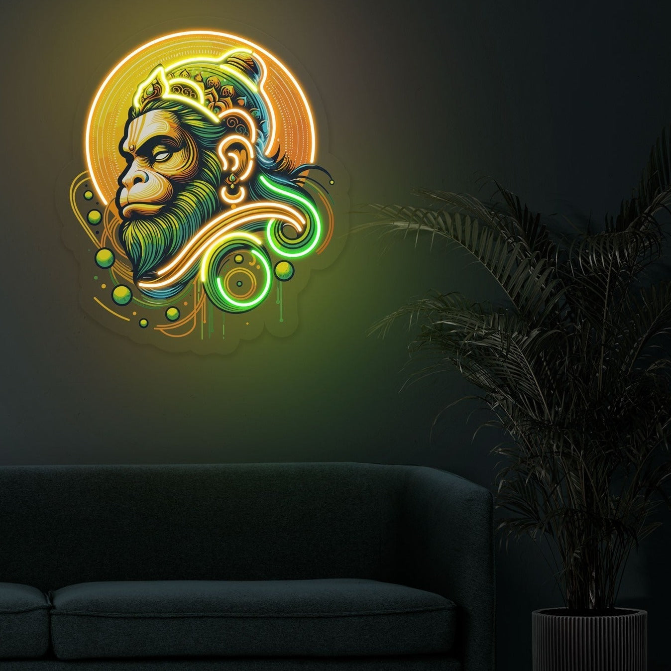 Hanuman ji neon sign artwork