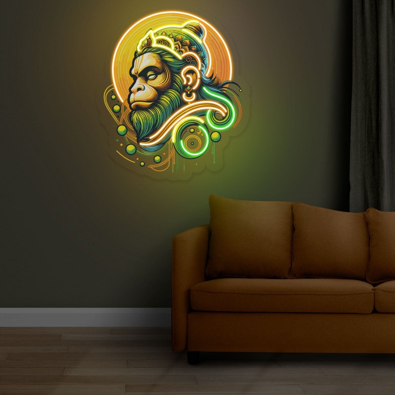 Hanuman ji neon sign artwork