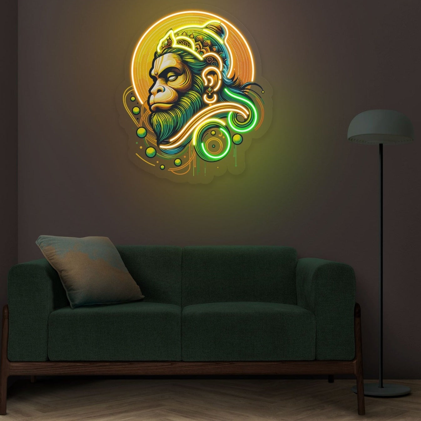 Hanuman ji neon sign artwork