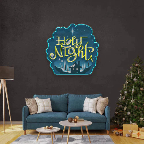 Holy Night Xmas Acrylic Artwork Led Neon Sign Light